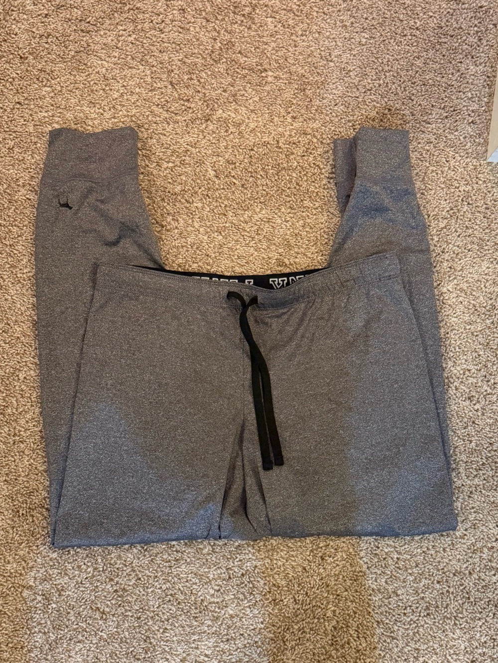 Victoria's Secret PINK Heather Gray Sweatpants with Black Logo Waistband